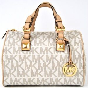 Micheal Kors Grayson Medium Satchel Vanilla Purse